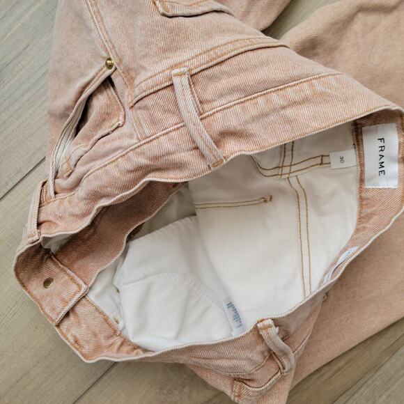 FRAME Le Sylvie Slender Straight-Leg Beige Wash High Rise Jeans Women Sz 30 - Picture 15 of 16